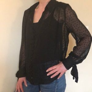 Sheer black blouse